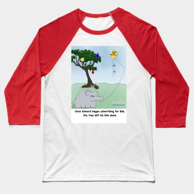 Enormously Funny Cartoons Flying High Baseball T-Shirt by Enormously Funny Cartoons